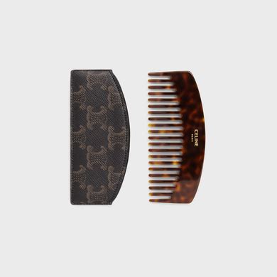 celine comb|Curved hair comb with case in Triomphe Canvas.